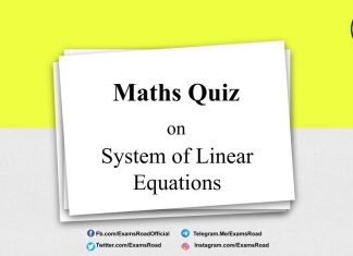 Maths Quiz on System of Linear Equations for IIT JEE & Engineering Exam Maths Quiz on System of Linear Equations