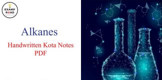 Alkanes Handwritten Kota Notes PDF Download – IIT JEE, NEET, Medical & Engineering Exam 2021 Alkanes Handwritten Kota Notes PDF