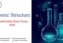 Atomic Structure Handwritten Kota Notes PDF Download – IIT JEE, NEET, Medical & Engineering Exam 2021 Atomic Structure Handwritten Kota Notes PDF
