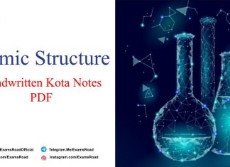 Atomic Structure Handwritten Kota Notes PDF Download – IIT JEE, NEET, Medical & Engineering Exam 2021 Atomic Structure Handwritten Kota Notes PDF