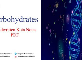 Carbohydrates Handwritten Kota Notes PDF Download – IIT JEE, NEET, Medical & Engineering Exam 2021 Carbohydrates Handwritten Kota Notes PDF