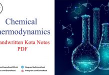 Chemical Thermodynamics Handwritten Kota Notes PDF Download – IIT JEE, NEET, Medical & Engineering Exam 2022 Chemical Thermodynamics Handwritten Kota Notes PDF
