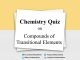Chemistry Quiz on Compounds of Transitional Elements for IIT JEE, NEET, Medical & Engineering Exam 2021 Chemistry Quiz on Compounds of Transitional Elements