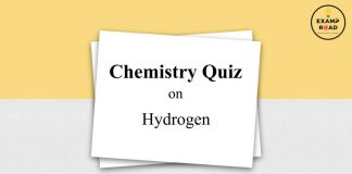 Chemistry Quiz on Hydrogen for IIT JEE, NEET, Medical & Engineering Exam 2021 Chemistry Quiz on Hydrogen