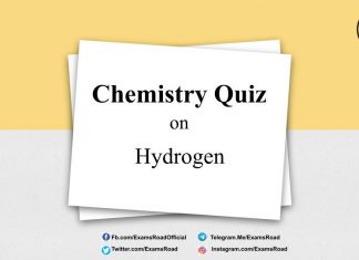 Chemistry Quiz on Hydrogen for IIT JEE, NEET, Medical & Engineering Exam 2021 Chemistry Quiz on Hydrogen