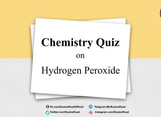 Chemistry Quiz on Hydrogen Peroxide for IIT JEE, NEET, Medical & Engineering Exam 2021 Chemistry Quiz on Hydrogen Peroxide