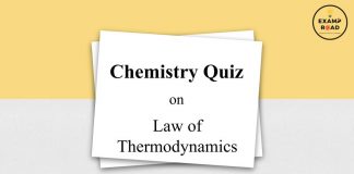 Chemistry Quiz on Law of Thermodynamics for IIT JEE, NEET, Medical & Engineering Exam Chemistry Quiz on Law of Thermodynamics