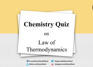 Chemistry Quiz on Law of Thermodynamics for IIT JEE, NEET, Medical & Engineering Exam Chemistry Quiz on Law of Thermodynamics