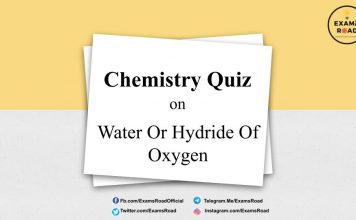 Chemistry Quiz on Water Or Hydride Of Oxygen for IIT JEE, NEET, Medical & Engineering Exam 2021 Chemistry Quiz on Water Or Hydride Of Oxygen