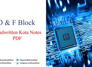 D and F Block Handwritten Kota Notes PDF Download – IIT JEE, NEET, Medical & Engineering Exam 2021 D and F Block Handwritten Kota Notes PDF