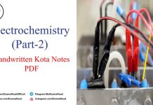 Electrochemistry Handwritten Kota Notes PDF Download (Part-2) – IIT JEE, NEET, Medical & Engineering Exam 2021 Electrochemistry Handwritten Kota Notes PDF