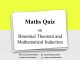 Maths Quiz on Binomial Theorem and Mathematical Induction for JEE Mains/Advance Maths Quiz on Binomial Theorem and Mathematical Induction