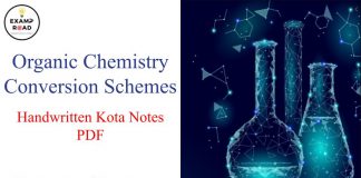 Organic Chemistry Conversion Schemes Handwritten Kota Notes PDF Download – IIT JEE, NEET, Medical & Engineering Exam 2021 Organic Chemistry Conversion Schemes