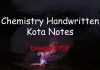 Chemistry Handwritten Kota Notes PDF Free Download – IIT JEE, NEET, Medical & Engineering Exam 2023 Chemistry Handwritten Kota Notes PDF