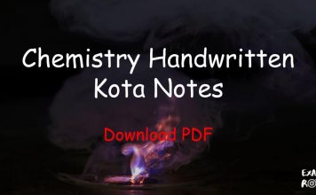 Chemistry Handwritten Kota Notes PDF Free Download – IIT JEE, NEET, Medical & Engineering Exam 2023 Chemistry Handwritten Kota Notes PDF