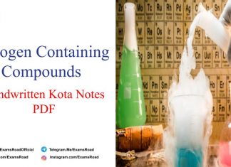 Nitrogen Containing Compounds Handwritten Kota Notes PDF Download – IIT JEE, NEET, Medical & Engineering Exam 2021 Nitrogen Containing Compounds Handwritten Kota Notes
