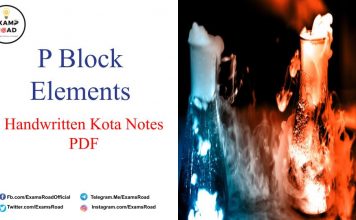 P Block Elements Handwritten Kota Notes PDF Download – IIT JEE, NEET, Medical & Engineering Exam 2021 P Block Elements Handwritten Kota Notes PDF