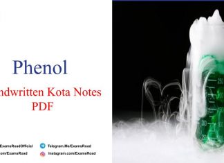 Phenol Handwritten Kota Notes PDF Download – IIT JEE, NEET, Medical & Engineering Exam 2021 Phenol Handwritten Kota Notes PDF
