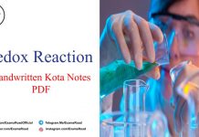 Redox Reaction Handwritten Kota Notes PDF Download – IIT JEE, NEET, Medical & Engineering Exam 2021 Redox Reaction Handwritten Kota Notes PDF