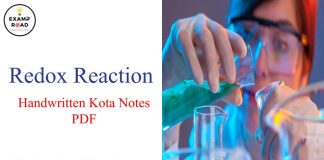 Redox Reaction Handwritten Kota Notes PDF Download – IIT JEE, NEET, Medical & Engineering Exam 2021 Redox Reaction Handwritten Kota Notes PDF