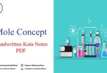 Mole Concept Handwritten Kota Notes PDF Download – IIT JEE, NEET, Medical & Engineering Exam 2021 Mole Concept Handwritten Kota Notes PDF